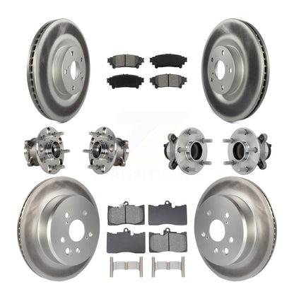 Kit de rotor et de plaquettes de frein revêtus de roulement de moyeu avant et arrière (10 pièces) pour Lexus IS300 IS35