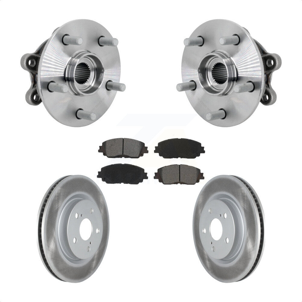 Kit de rotors et plaquettes de frein à disque enduits d'assemblage de roulement de moyeu avant pour Toyota RAV