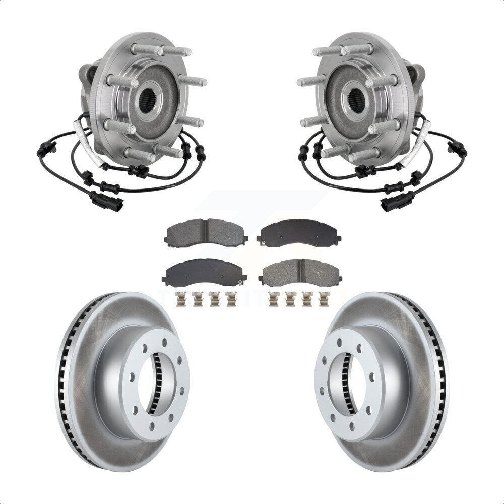 Ensemble de roulement de moyeu avant, Rotor de frein à disque revêtu et Kit de plaquettes pour Ram 2500 350