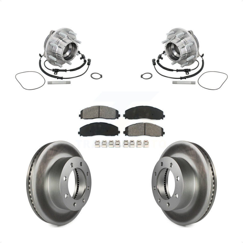 Kit de plaquettes de Rotor de frein enduites d'assemblage de roulement de moyeu avant pour Ford F-450 Super Dut