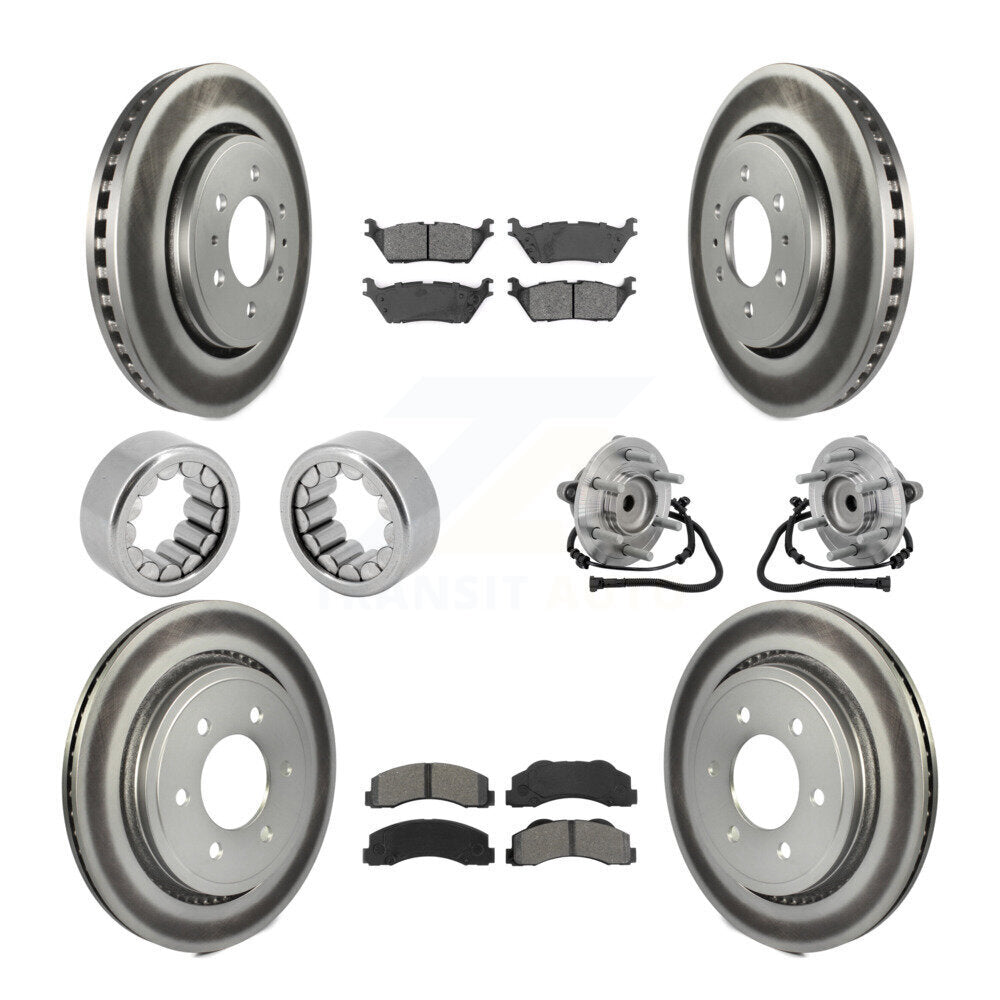 Kit de patins de rotor de frein enduits de roulement de moyeu avant et arrière (10 pièces) pour Ford F-150 RW