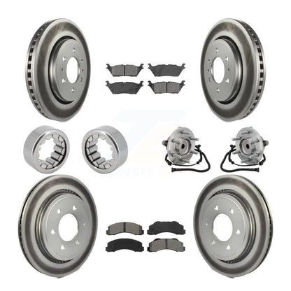 Kit de patins de rotor de frein enduits de roulement de moyeu avant et arrière (10 pièces) pour Ford F-150 RW