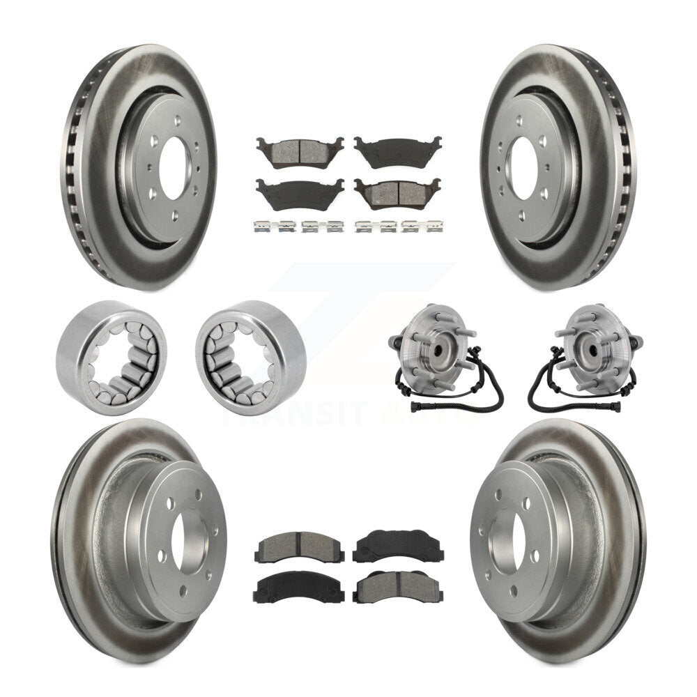 Kit de patins de rotor de frein enduits de roulement de moyeu avant et arrière (10 pièces) pour Ford F-150 RW