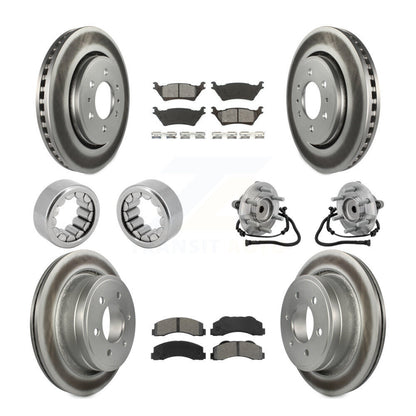 Kit de patins de rotor de frein enduits de roulement de moyeu avant et arrière (10 pièces) pour Ford F-150 RW