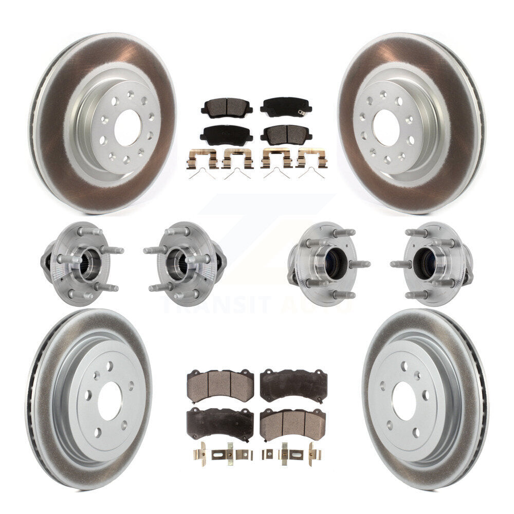 Kit de Rotor et de plaquettes de frein à disque revêtus de roulement de moyeu avant et arrière (10 pièces) pour Cadillac CT