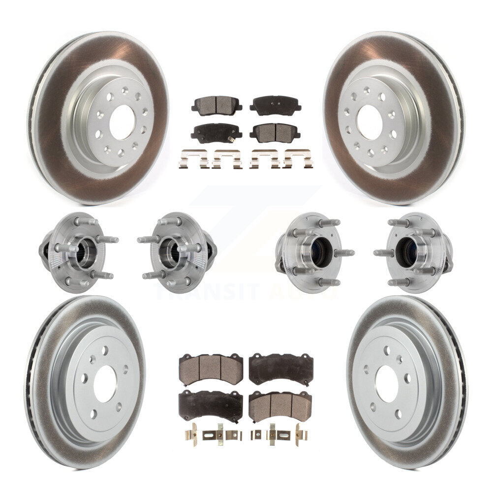Kit de Rotor et de plaquettes de frein à disque revêtus de roulement de moyeu avant et arrière (10 pièces) pour Cadillac CT