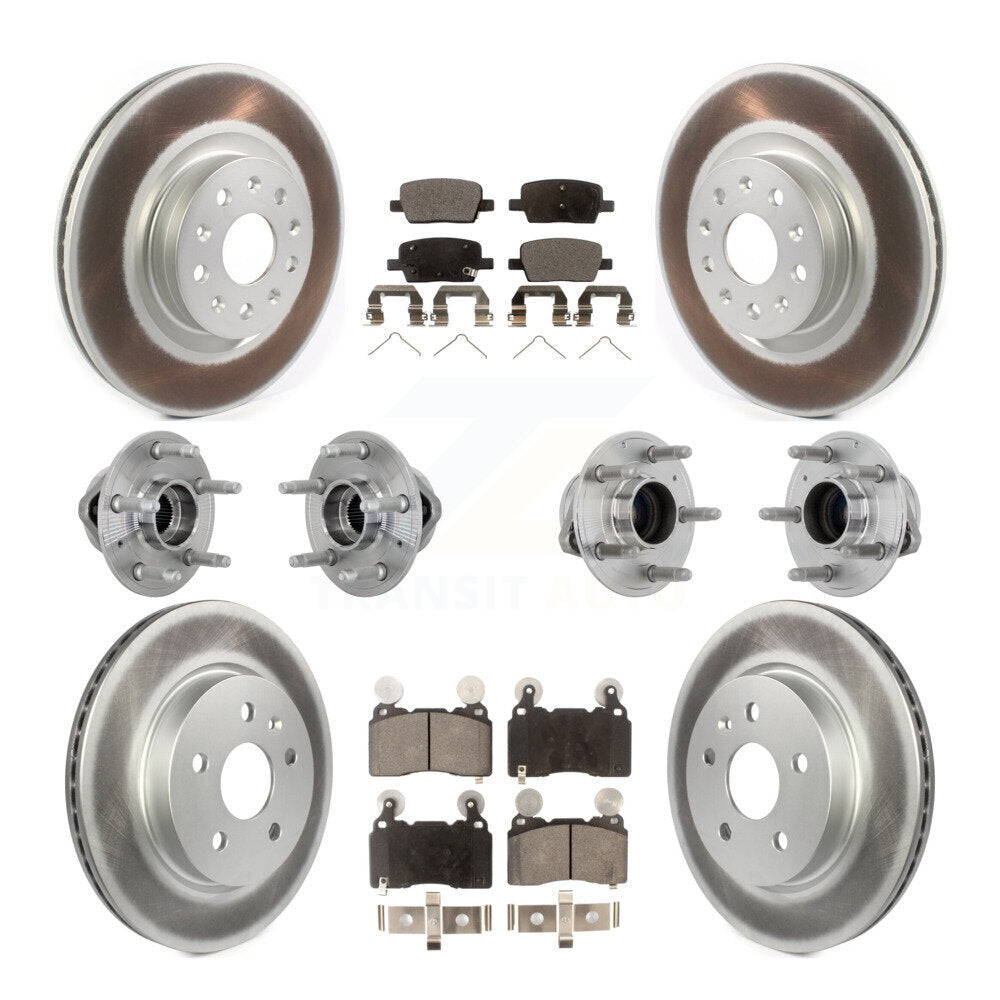 Kit de rotors et plaquettes de frein revêtus de roulement de moyeu avant et arrière (10 pièces) pour Cadillac CT6 RW