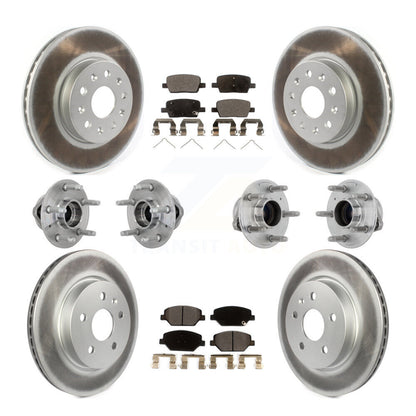 Kit de rotors et plaquettes de frein revêtus de roulement de moyeu avant et arrière (10 pièces) pour Chevrolet Camar
