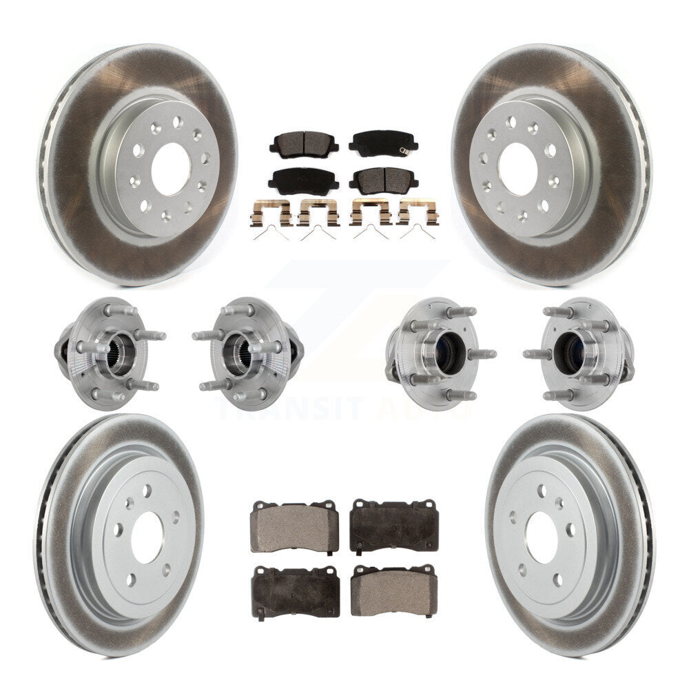 Kit de Rotor et de plaquettes de frein à disque revêtus de roulement de moyeu avant et arrière (10 pièces) pour Cadillac CT