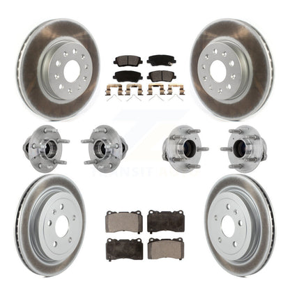 Kit de Rotor et de plaquettes de frein à disque revêtus de roulement de moyeu avant et arrière (10 pièces) pour Cadillac CT