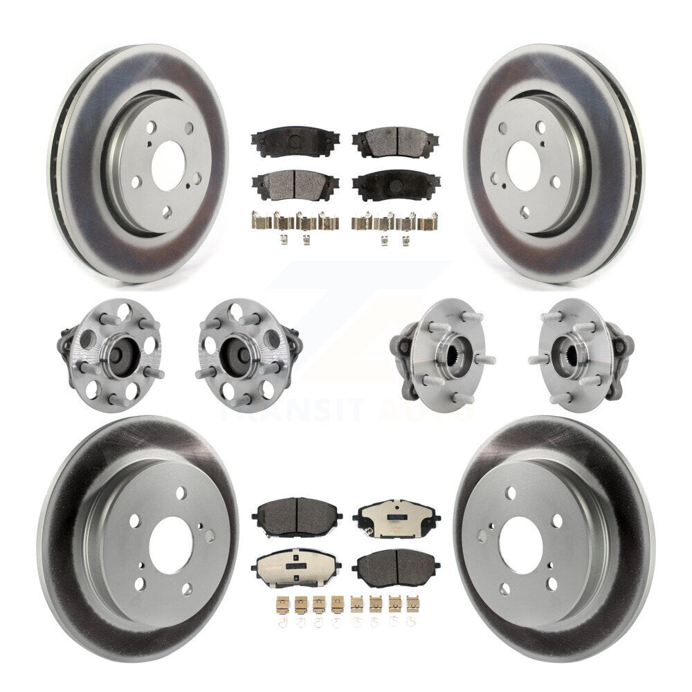 Kit de rotors et plaquettes de frein à disque revêtus de roulement de moyeu avant et arrière (10 pièces) pour Toyota C-H
