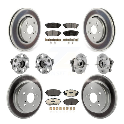 Kit de rotors et plaquettes de frein à disque revêtus de roulement de moyeu avant et arrière (10 pièces) pour Toyota C-H
