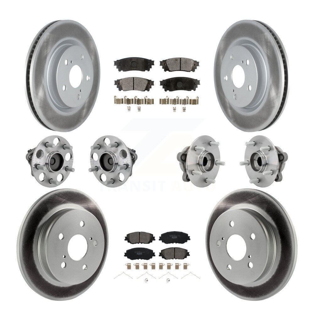 Kit de rotors et plaquettes de frein à disque revêtus de roulement de moyeu avant et arrière (10 pièces) pour Toyota C-H