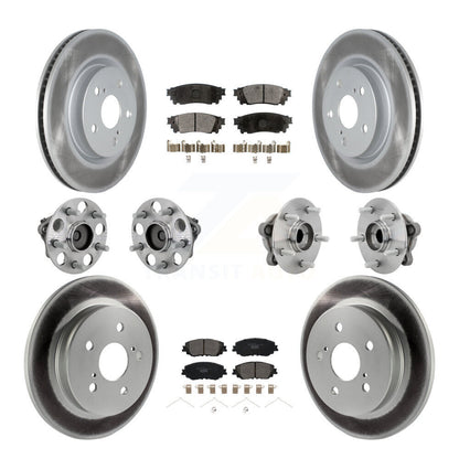 Kit de rotors et plaquettes de frein à disque revêtus de roulement de moyeu avant et arrière (10 pièces) pour Toyota C-H