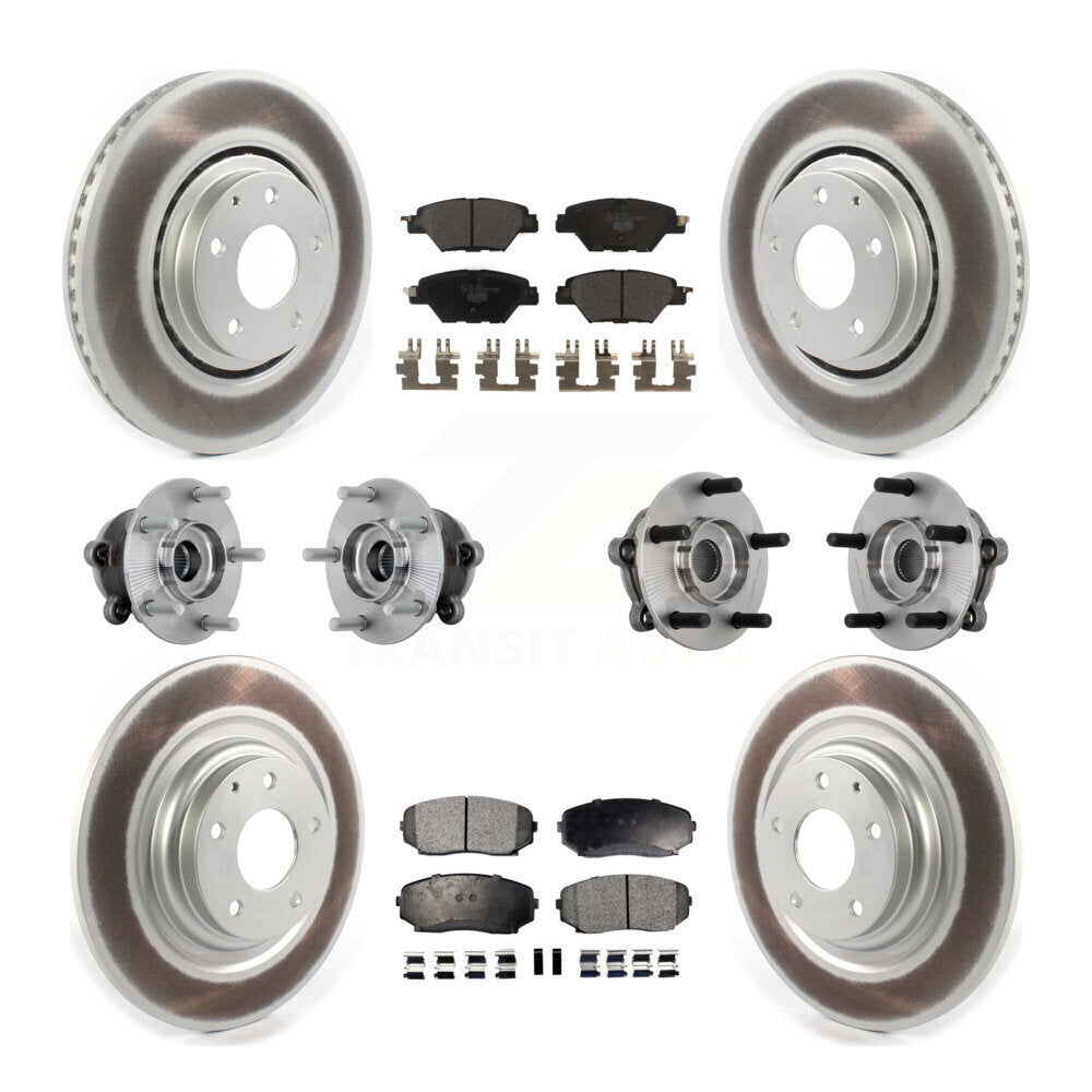 Kit de plaquettes de rotor de frein, roulement de moyeu avant et arrière (10 pièces) pour Mazda CX-9 AW 16-23