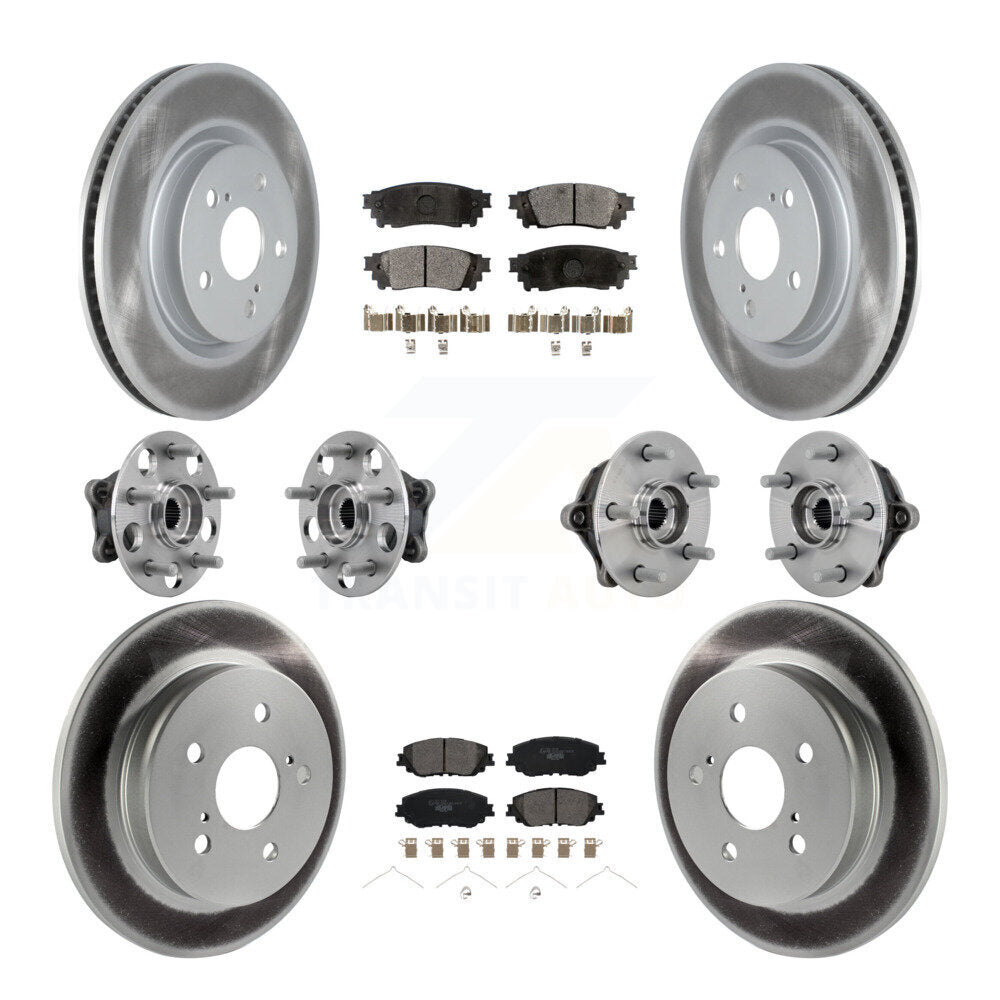Kit de rotor et de plaquettes de frein revêtus de roulement de moyeu avant et arrière (10 pièces) pour Toyota RAV4 Venz