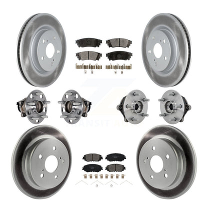 Kit de rotors et plaquettes de frein à disque revêtus de roulement de moyeu avant et arrière (10 pièces) pour Toyota RAV