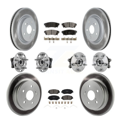 Kit de rotors et plaquettes de frein à disque revêtus de roulement de moyeu avant et arrière (10 pièces) pour Toyota RAV