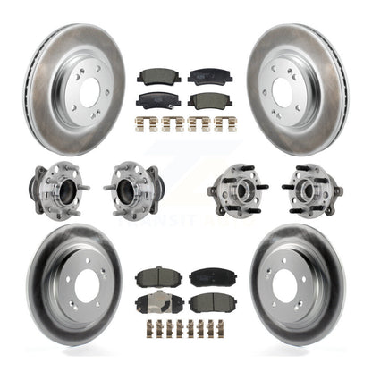 Kit de plaquettes de Rotor de frein, roulement de moyeu avant et arrière (10 pièces), pour Hyundai Sonata Kia K