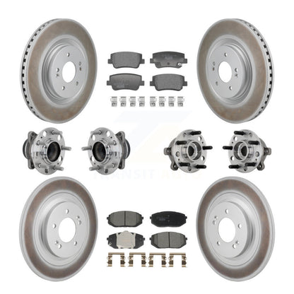 Kit de plaquettes de Rotor de frein, roulement de moyeu avant et arrière (10 pièces), pour Hyundai Sonata Kia K