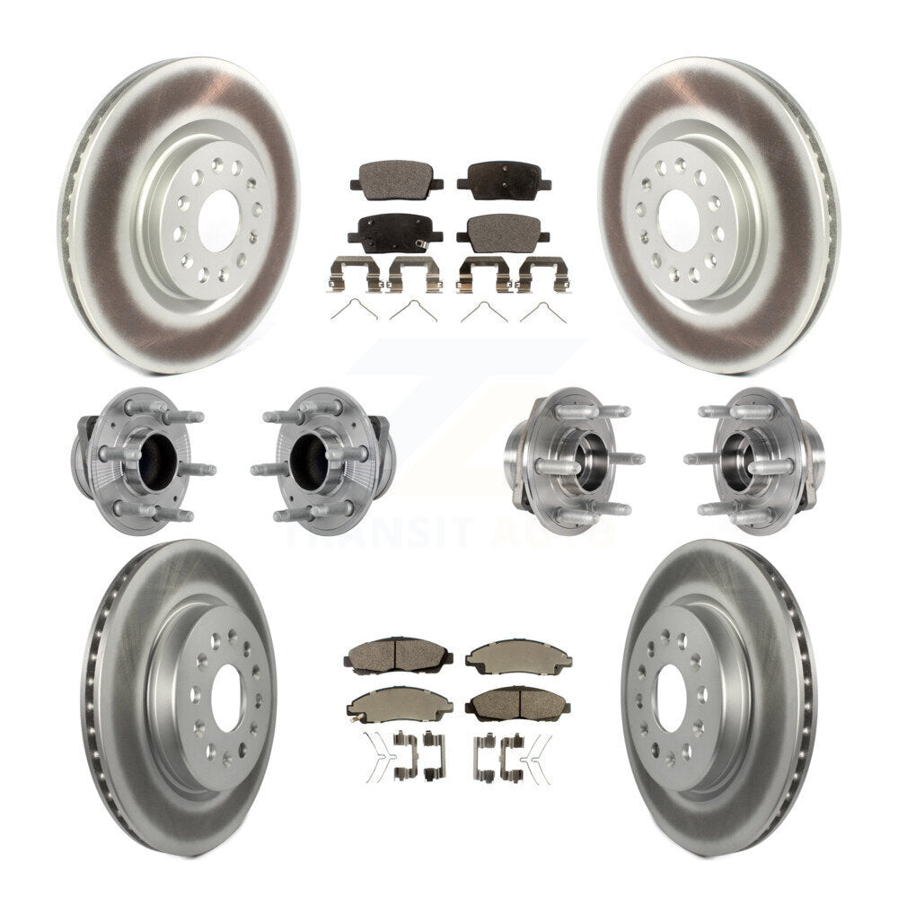 Kit de plaquettes de Rotor de frein enduites de roulement de moyeu avant et arrière (10 pièces) pour Cadillac XT5 Buic