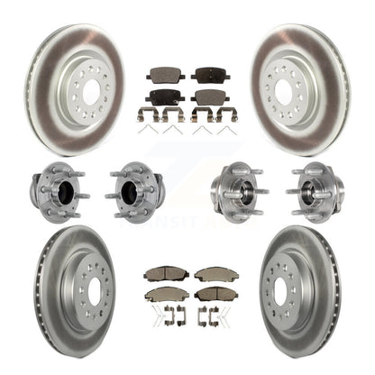 Kit de plaquettes de Rotor de frein enduites de roulement de moyeu avant et arrière (10 pièces) pour Cadillac XT5 Buic