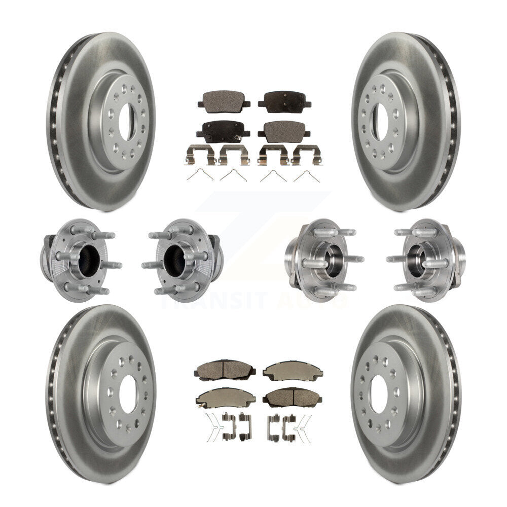 Kit de plaquettes de rotor de frein enduites de roulement de moyeu avant et arrière (10 pièces) pour Chevrolet Travers