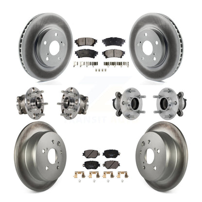Kit de rotors et plaquettes de frein à disque revêtus de roulement de moyeu avant et arrière (10 pièces) pour Lexus IS25