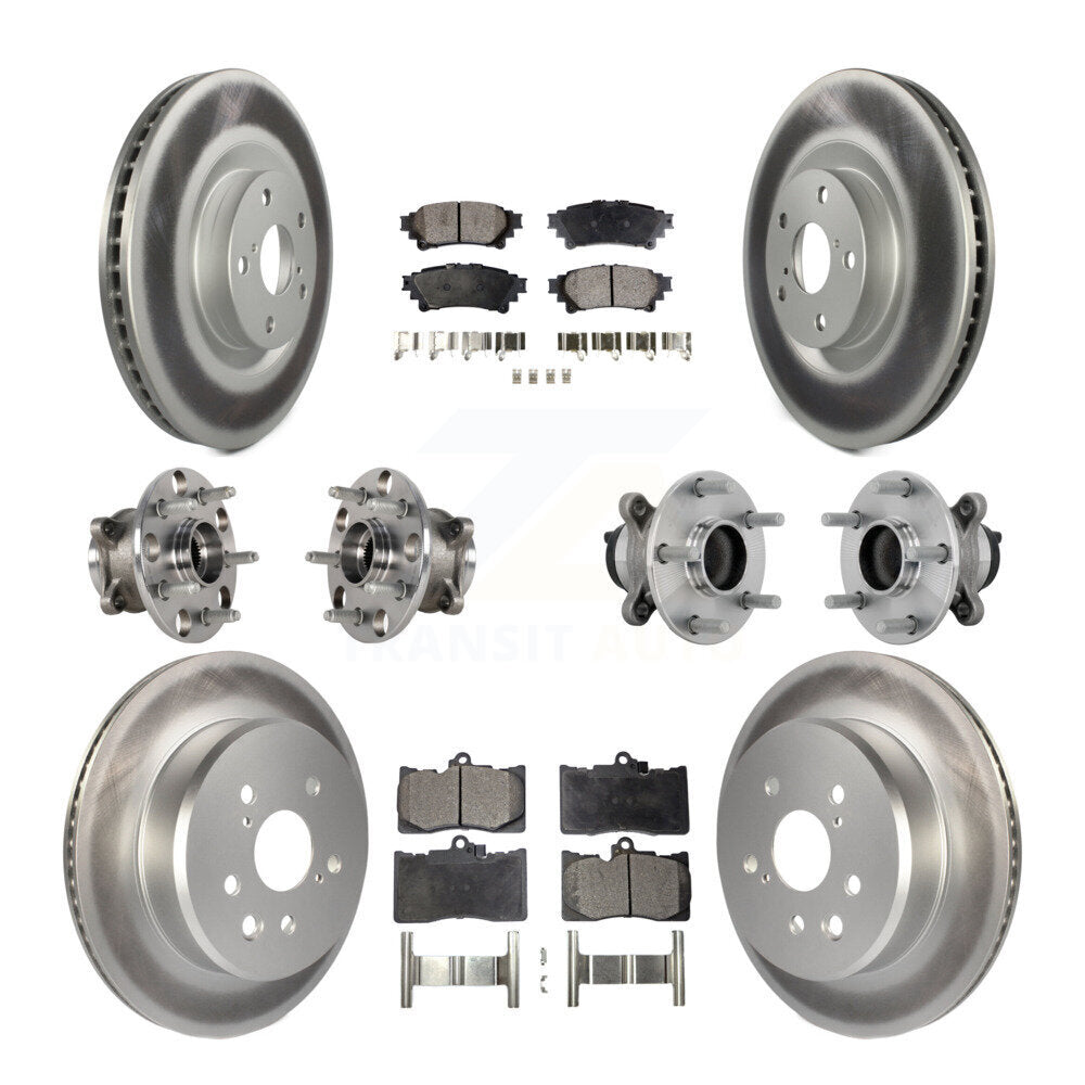 Kit de rotor et de plaquettes de frein revêtus de roulement de moyeu avant et arrière (10 pièces) pour Lexus IS300 IS35