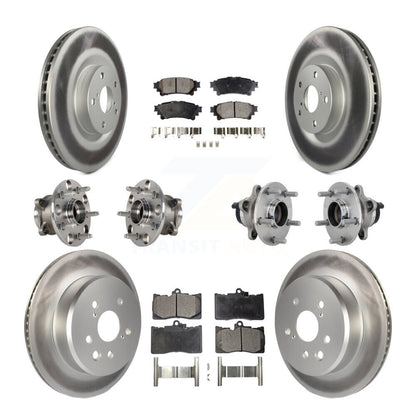 Kit de rotor et de plaquettes de frein revêtus de roulement de moyeu avant et arrière (10 pièces) pour Lexus GS350 RC30