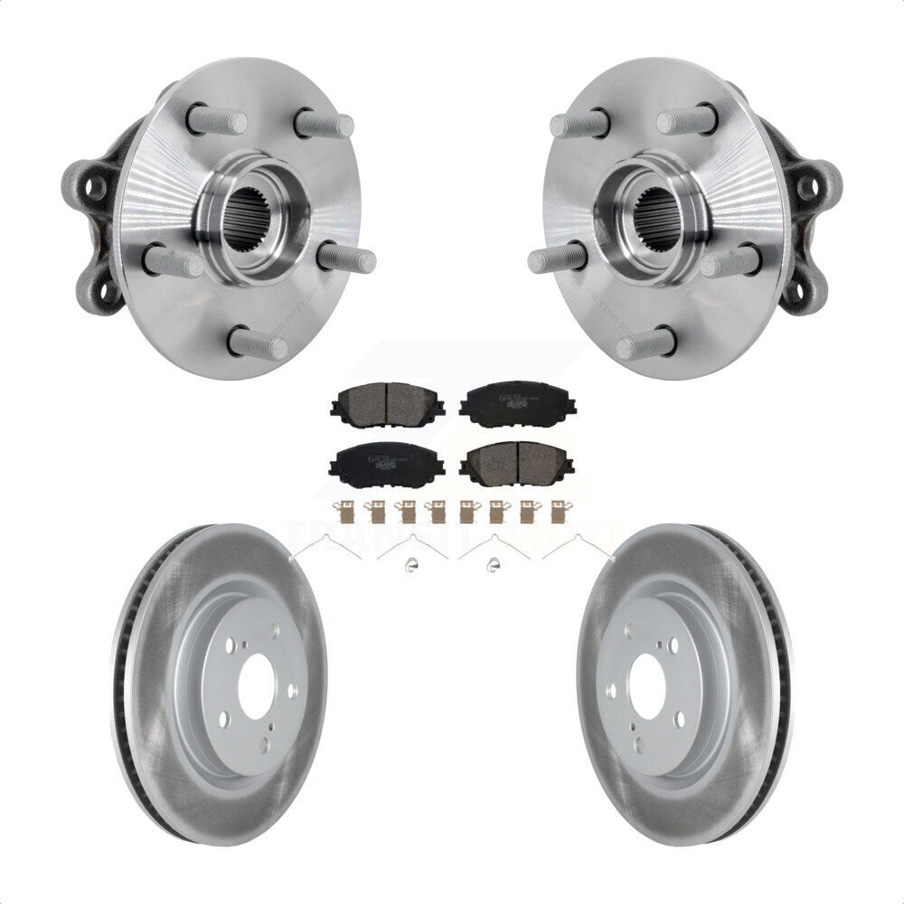 Kit de rotors et plaquettes de frein à disque enduits d'assemblage de roulement de moyeu avant pour Toyota RAV