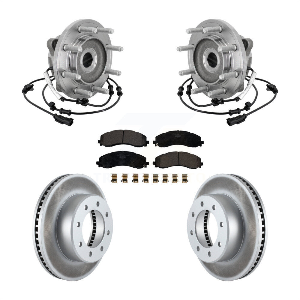 Ensemble de roulement de moyeu avant, Rotor de frein à disque revêtu et Kit de plaquettes pour Ram 2500 350