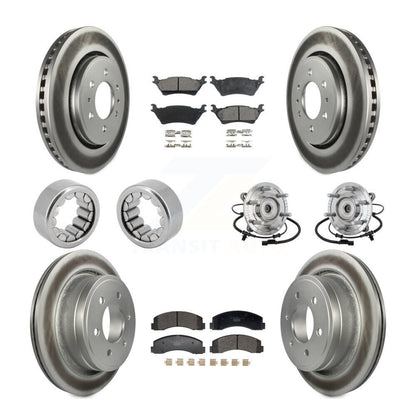 Kit de rotor de frein et de patins de frein enduits de roulement de moyeu avant et arrière (10 pièces) pour Ford F-15