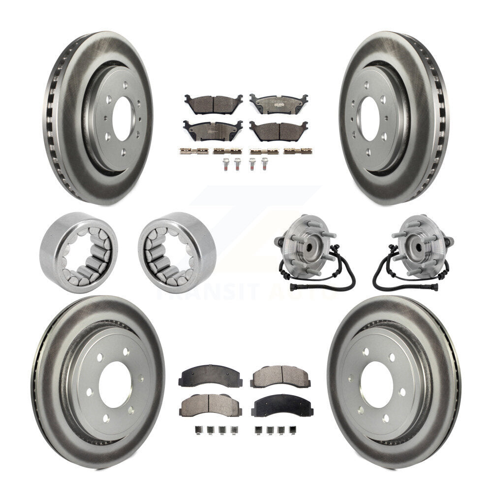 Kit de patins de rotor de frein enduits de roulement de moyeu avant et arrière (10 pièces) pour Ford F-150 RW