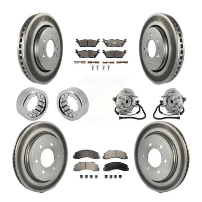 Kit de patins de rotor de frein enduits de roulement de moyeu avant et arrière (10 pièces) pour Ford F-150 RW
