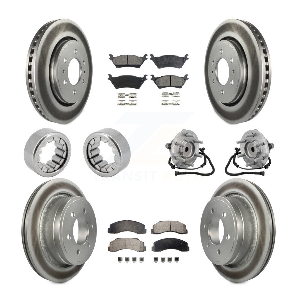 Kit de patins de rotor de frein enduits de roulement de moyeu avant et arrière (10 pièces) pour Ford F-150 RW