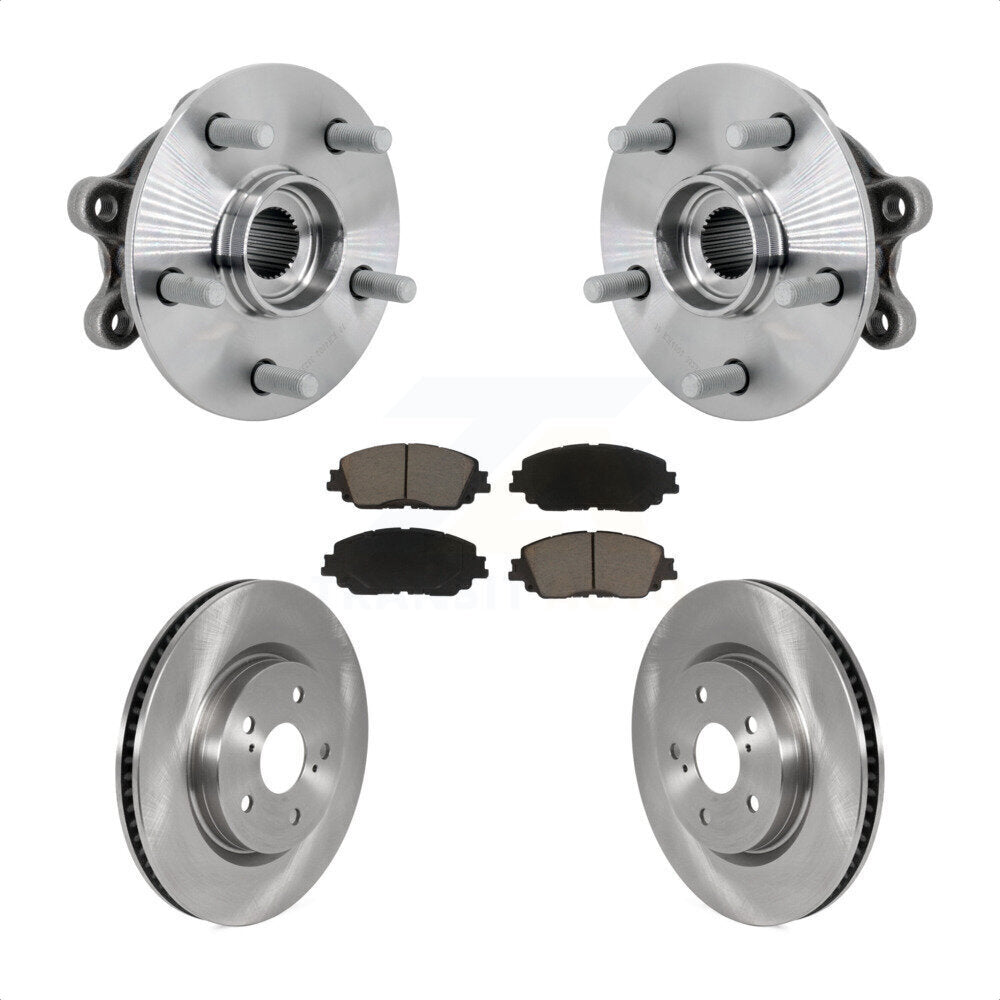Ensemble de roulement de moyeu avant, Rotor de frein à disque et Kit de plaquettes en céramique pour Toyota RAV