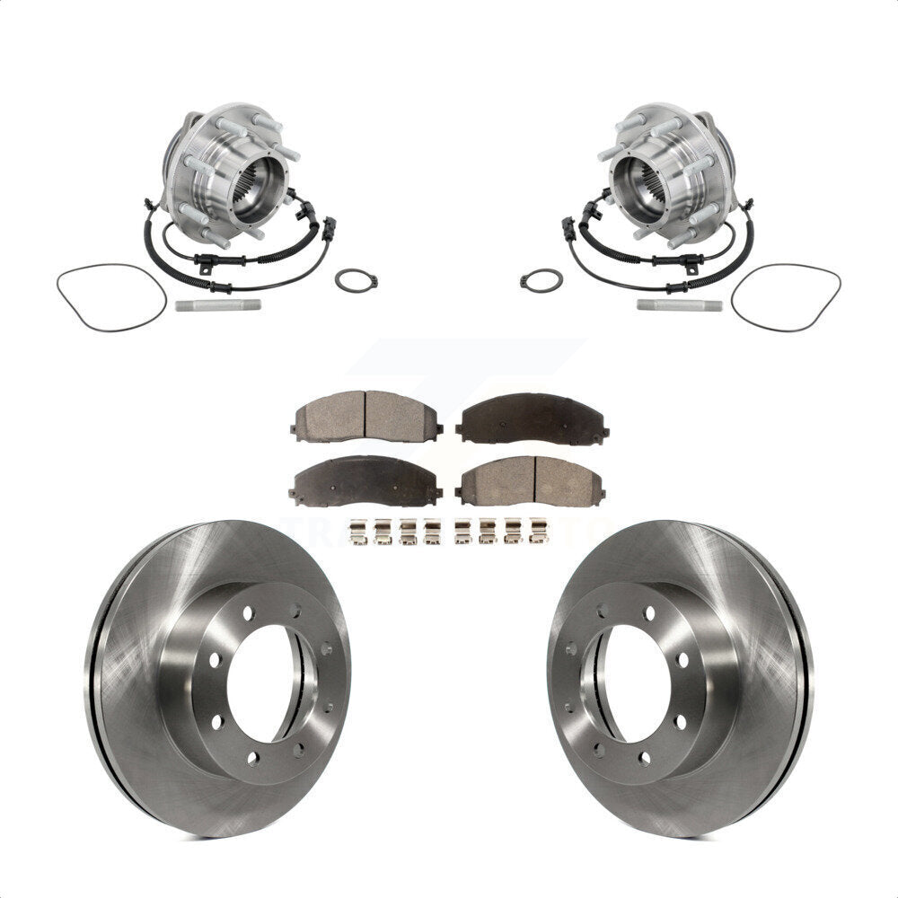 Ensemble de roulement de moyeu avant, Rotor de frein à disque et Kit de plaquettes pour Ford F-450 Super Dut