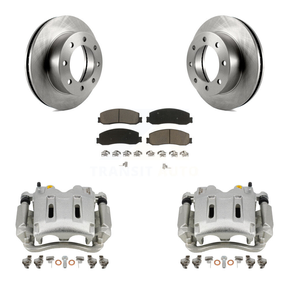 Rotors d'étrier de frein avant et Kit de plaquettes en céramique pour Ford F-350 Super Duty F-250 4W