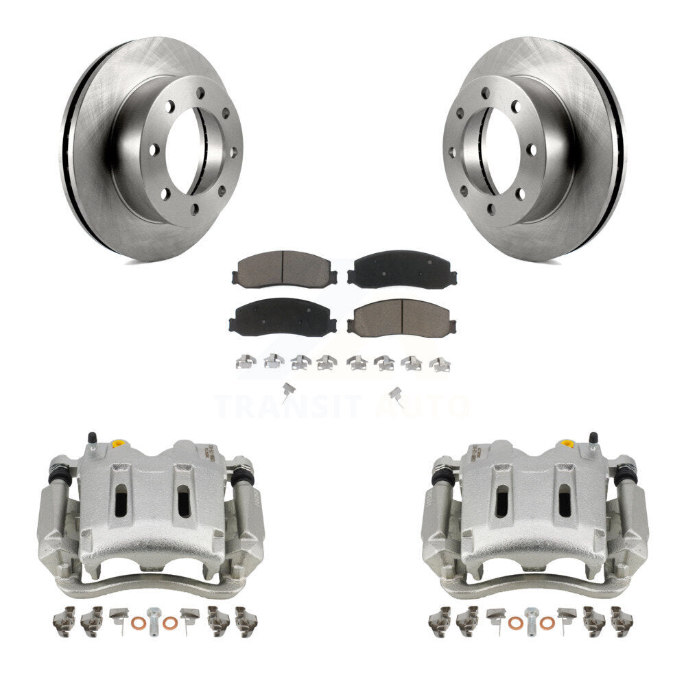 Rotors d'étrier de frein avant et Kit de plaquettes en céramique pour Ford F-250 Super Duty F-350 4W