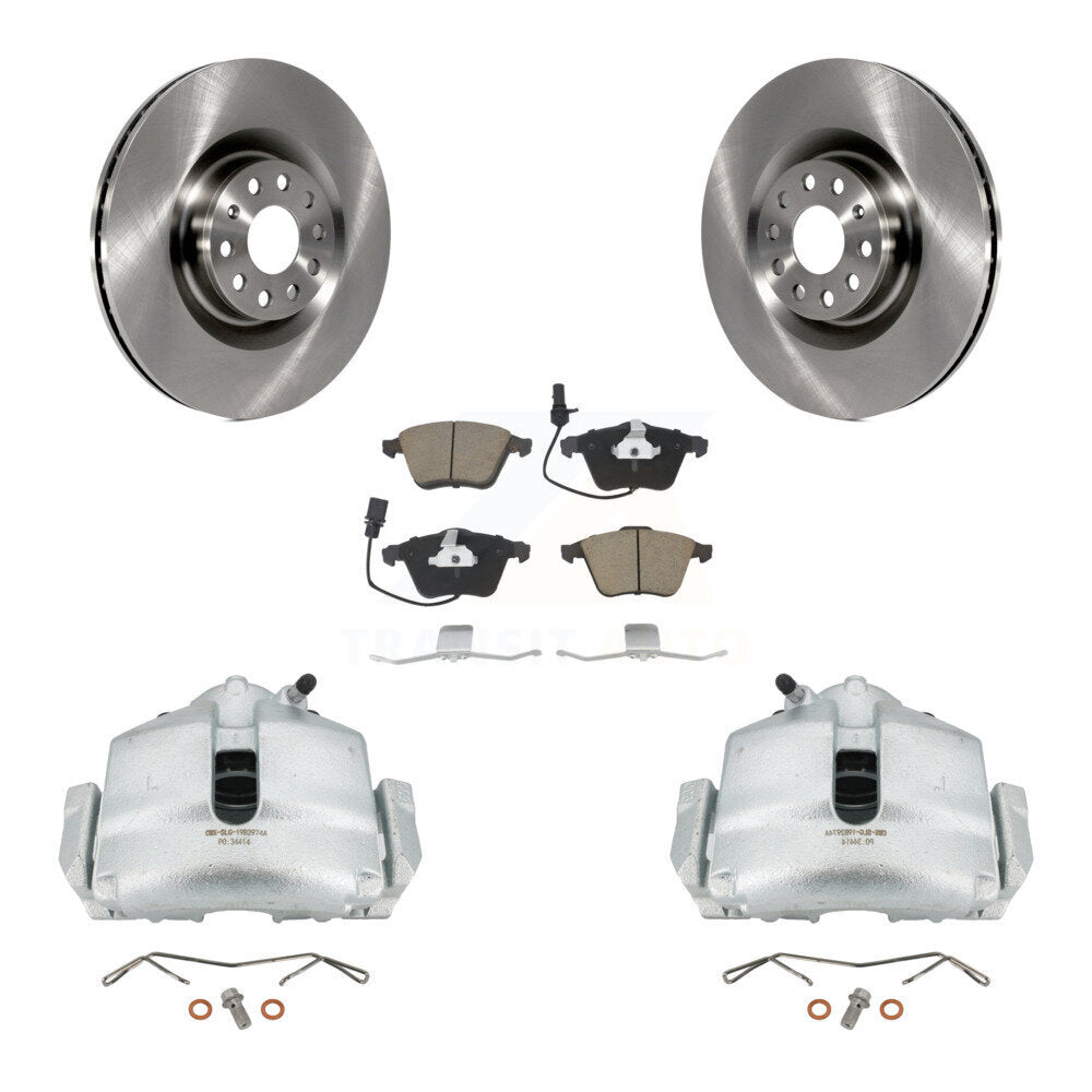 Rotor d'étrier de frein à disque avant et Kit de plaquettes en céramique pour Volkswagen Golf CC Passa