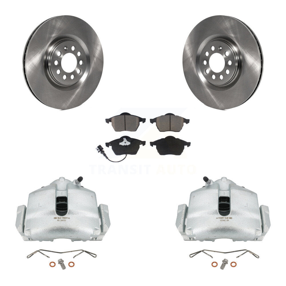 Rotors d'étrier de frein à disque avant et Kit de plaquettes en céramique pour Volkswagen Jetta 2.5 2005