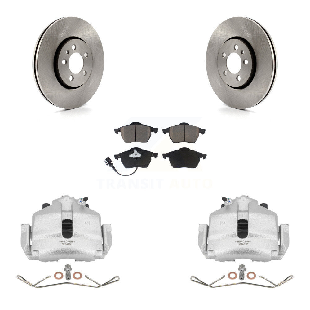 Rotors d’étrier de frein avant et kit de plaquettes en céramique pour Volkswagen Jetta 2006 2,5L/1,9