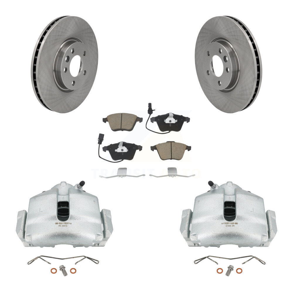 Kit de rotors d'étrier de frein à disque avant et de plaquettes en céramique pour Volkswagen CC 2010 3.6