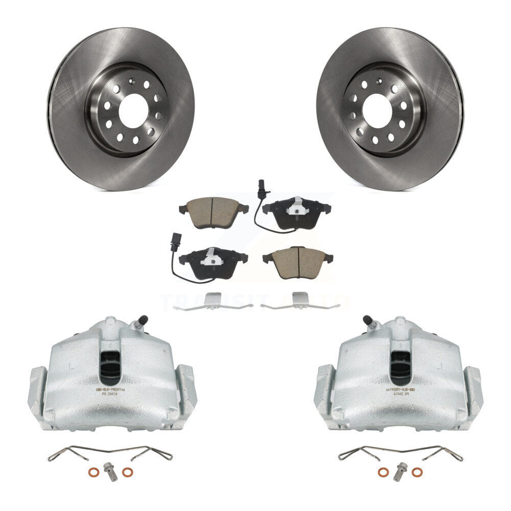 Kit de rotors d'étrier de frein à disque avant et de plaquettes en céramique pour Volkswagen CC 2010 3.6
