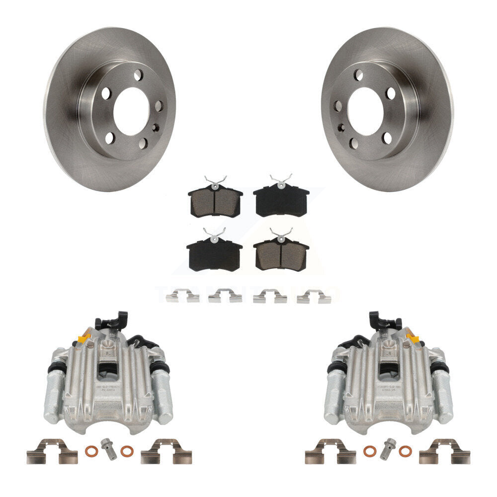 Rotor d'étrier de frein à disque arrière et Kit de plaquettes en céramique pour Volkswagen Jetta Golf Cit