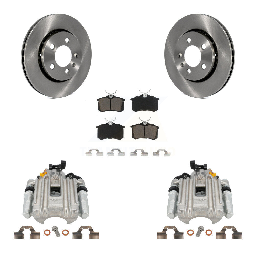Kit de rotors d'étrier de frein à disque arrière et de plaquettes en céramique pour Volkswagen Jetta Golf