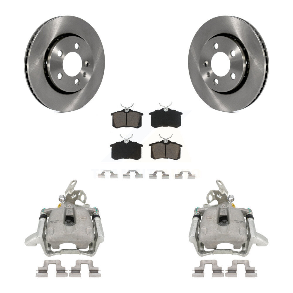 Rotor d'étrier de frein à disque arrière et Kit de plaquettes en céramique pour Volkswagen Jetta 2005 2.5