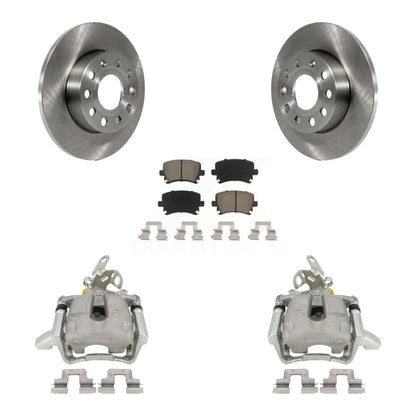 Kit de rotors d'étrier de frein à disque arrière et de plaquettes en céramique pour Volkswagen Jetta Rabbit