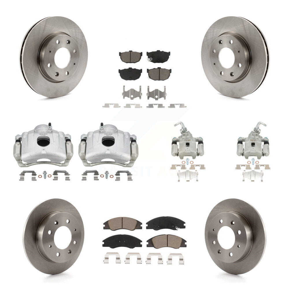 Rotor d'étrier de frein avant et arrière et Kit de plaquettes en céramique (10 pièces) pour Kia Spectra Spectra